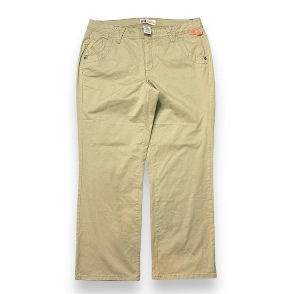 NWT Y2K Faded Glory Stretch Straight Leg‎ Chino Khaki Pants Womens 18W Tan